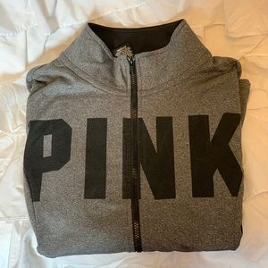 VS PINK Mock High Neck Ultimate Deep Zip Pullover